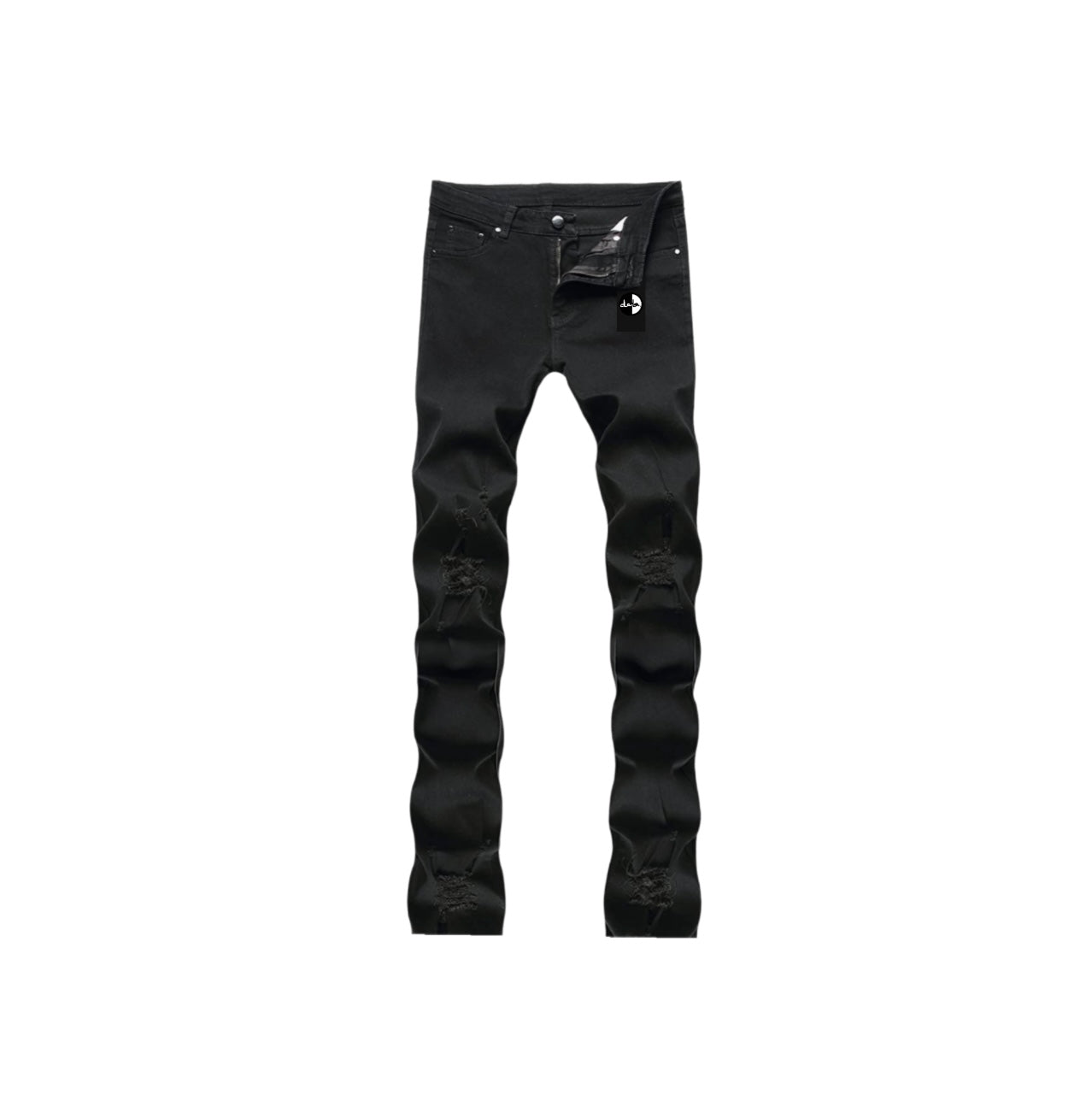 BLACK DISTRESSED EXTENDO DENIM